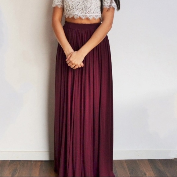 Cityfeathers Dresses & Skirts - Burgundy Maxi Skirt